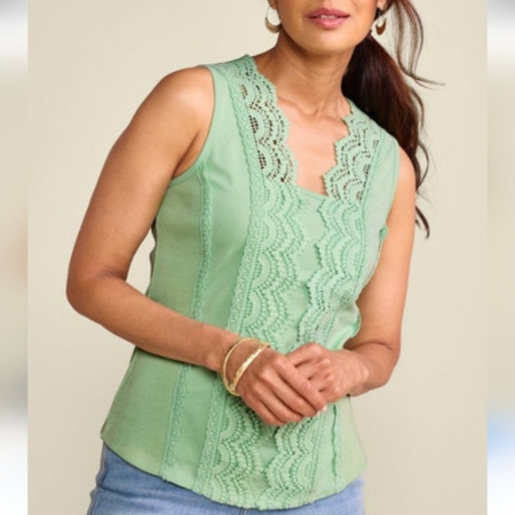 Soft Surroundings Lace Detailed Sleevless Top Size XL - Picture 1 of 7